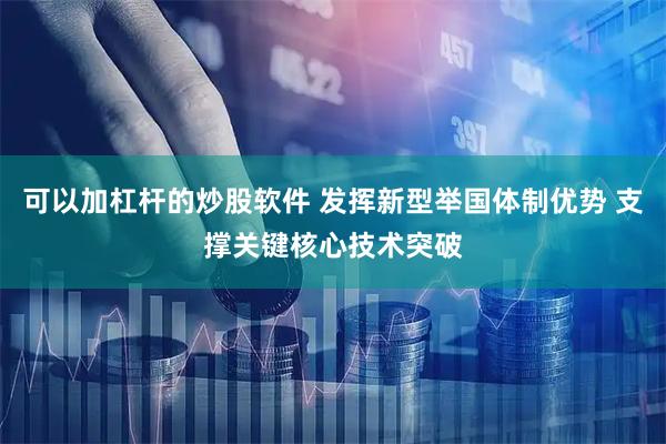 可以加杠杆的炒股软件 发挥新型举国体制优势 支撑关键核心技术突破